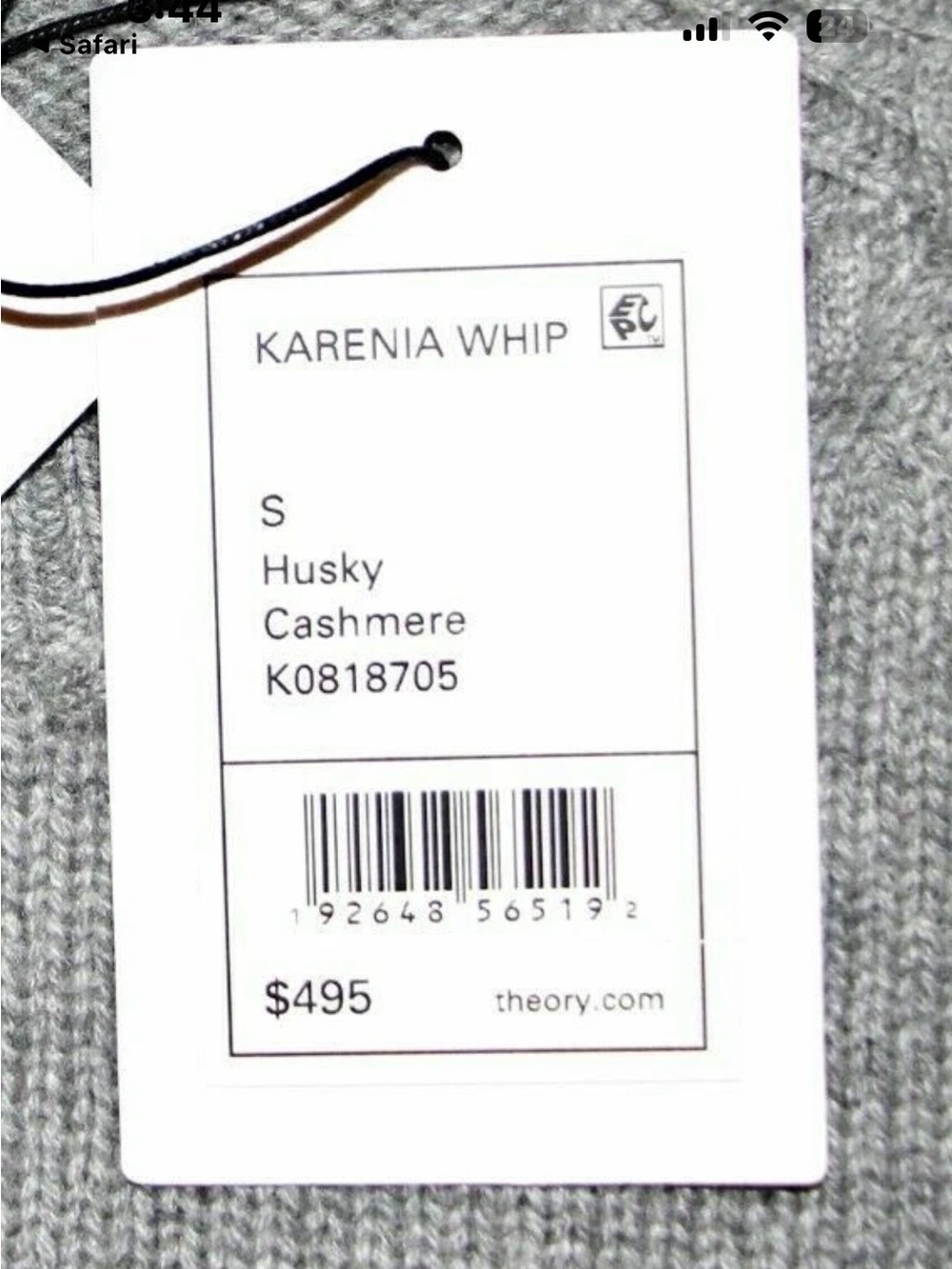 Theory Karenia Whipstitche Super Soft Thick 100% Cashmere Sweater Large NWOT - Picture 8 of 11